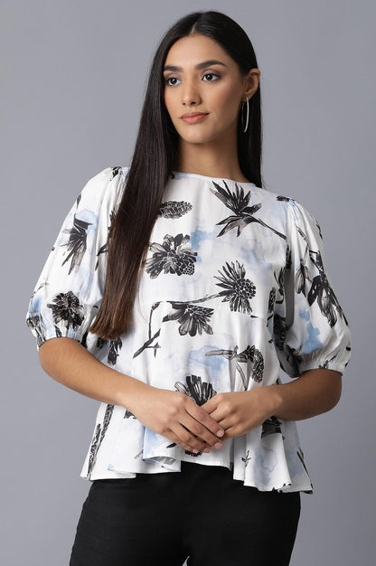 Ecru Peplum Top - wforwoman