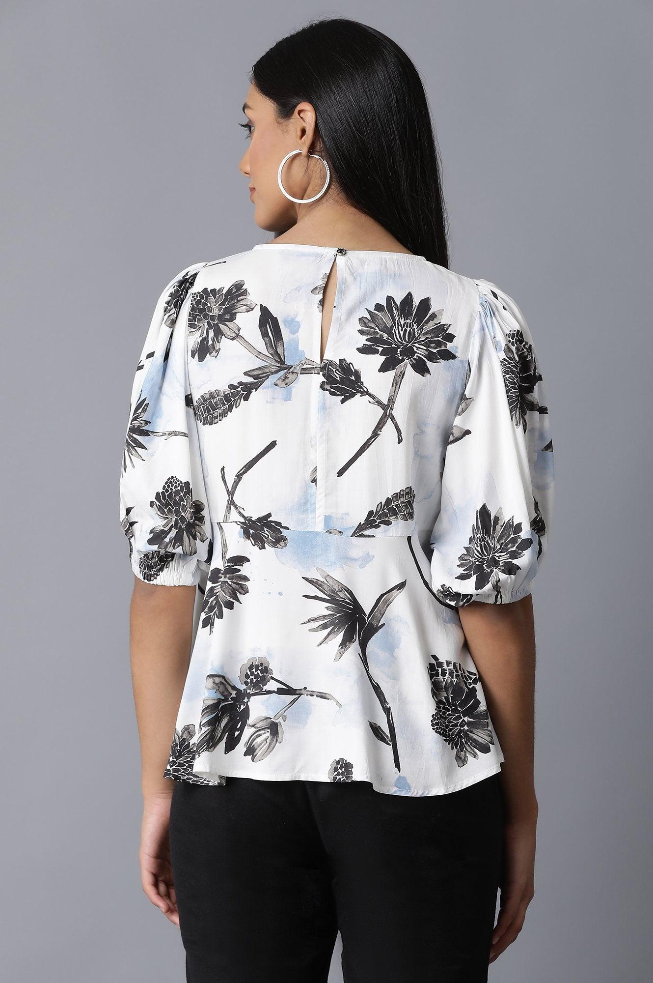 Ecru Peplum Top - wforwoman