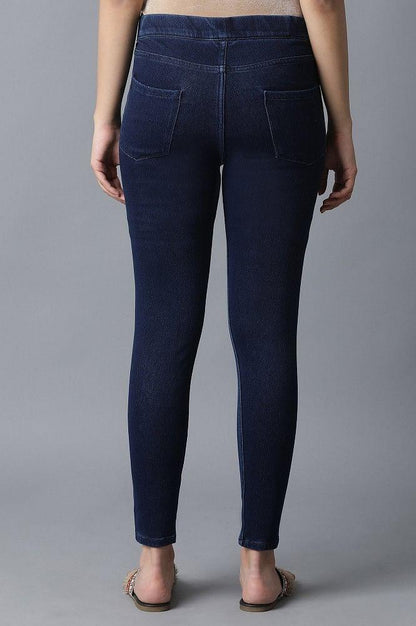 Navy Blue Casual Jeggings - wforwoman