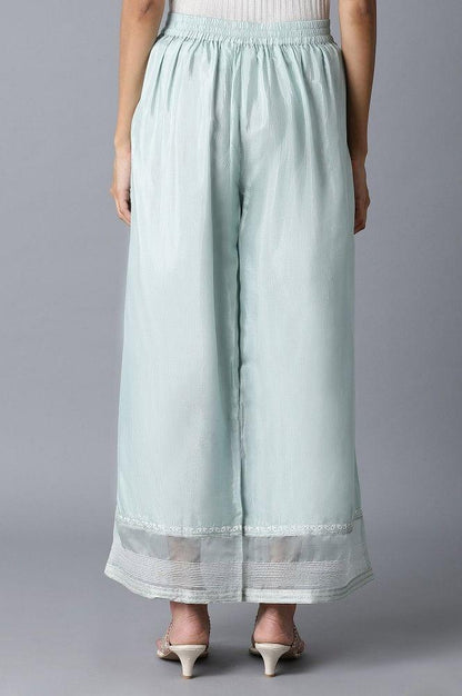 Sky Blue Shantung Parallel Pants - wforwoman