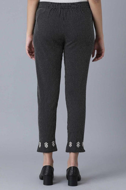 Black Yarn Dyed Slim Pants - wforwoman