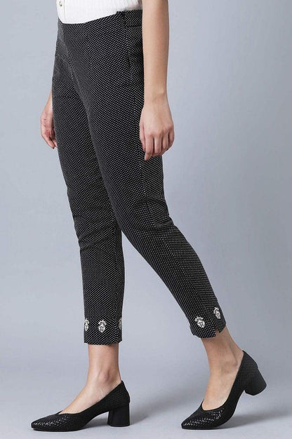 Black Yarn Dyed Slim Pants - wforwoman