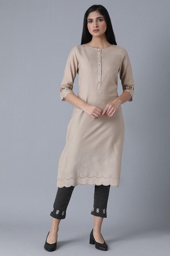 Black Yarn Dyed Slim Pants - wforwoman