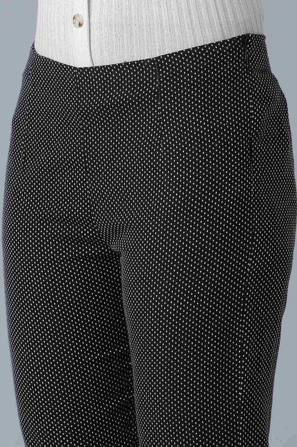 Black Yarn Dyed Slim Pants - wforwoman