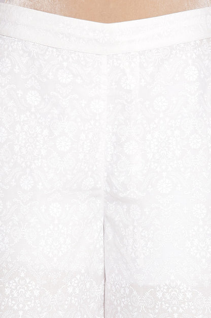Ecru Printed Parallel Pants