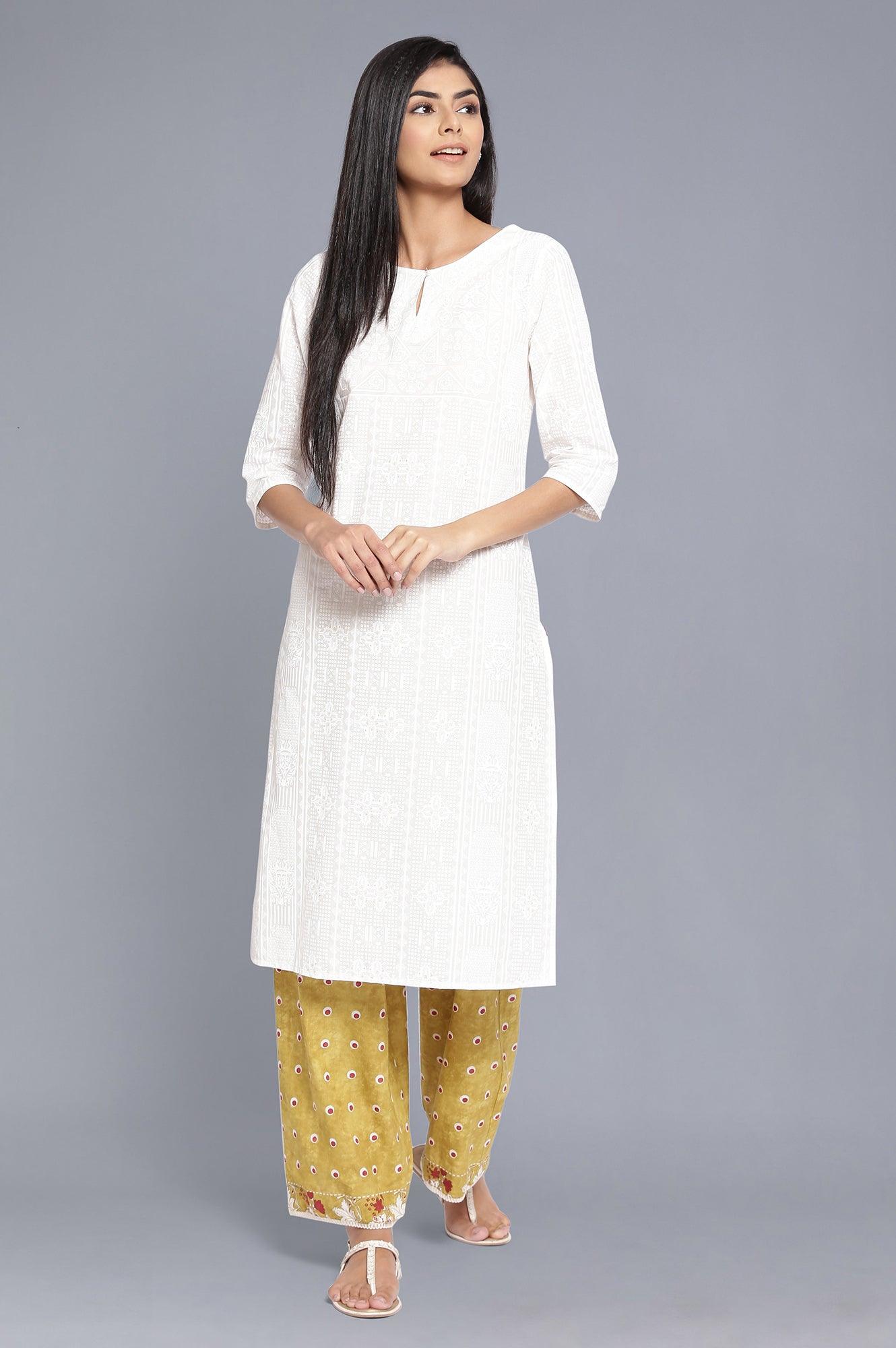 Celery Green Polka Print Parallel Pants - wforwoman