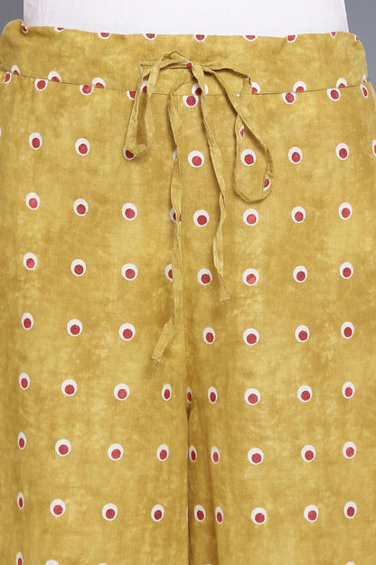 Celery Green Polka Print Parallel Pants - wforwoman