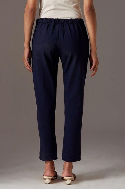 Navy Blue Slim Pants - wforwoman