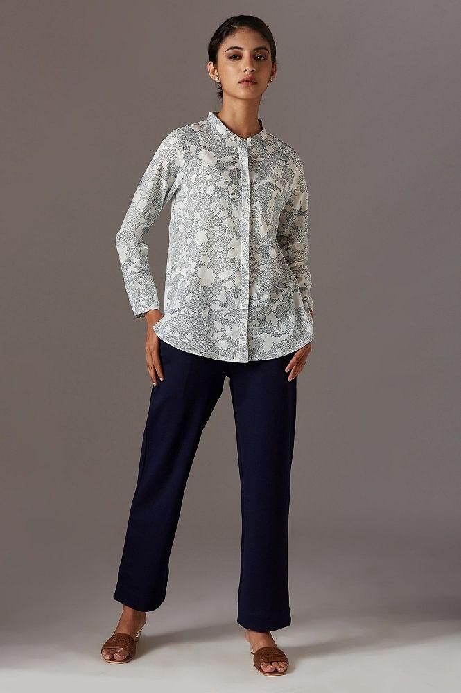 Navy Blue Slim Pants - wforwoman