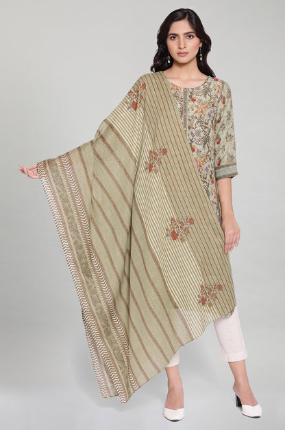 Smoke Green Floral Drape