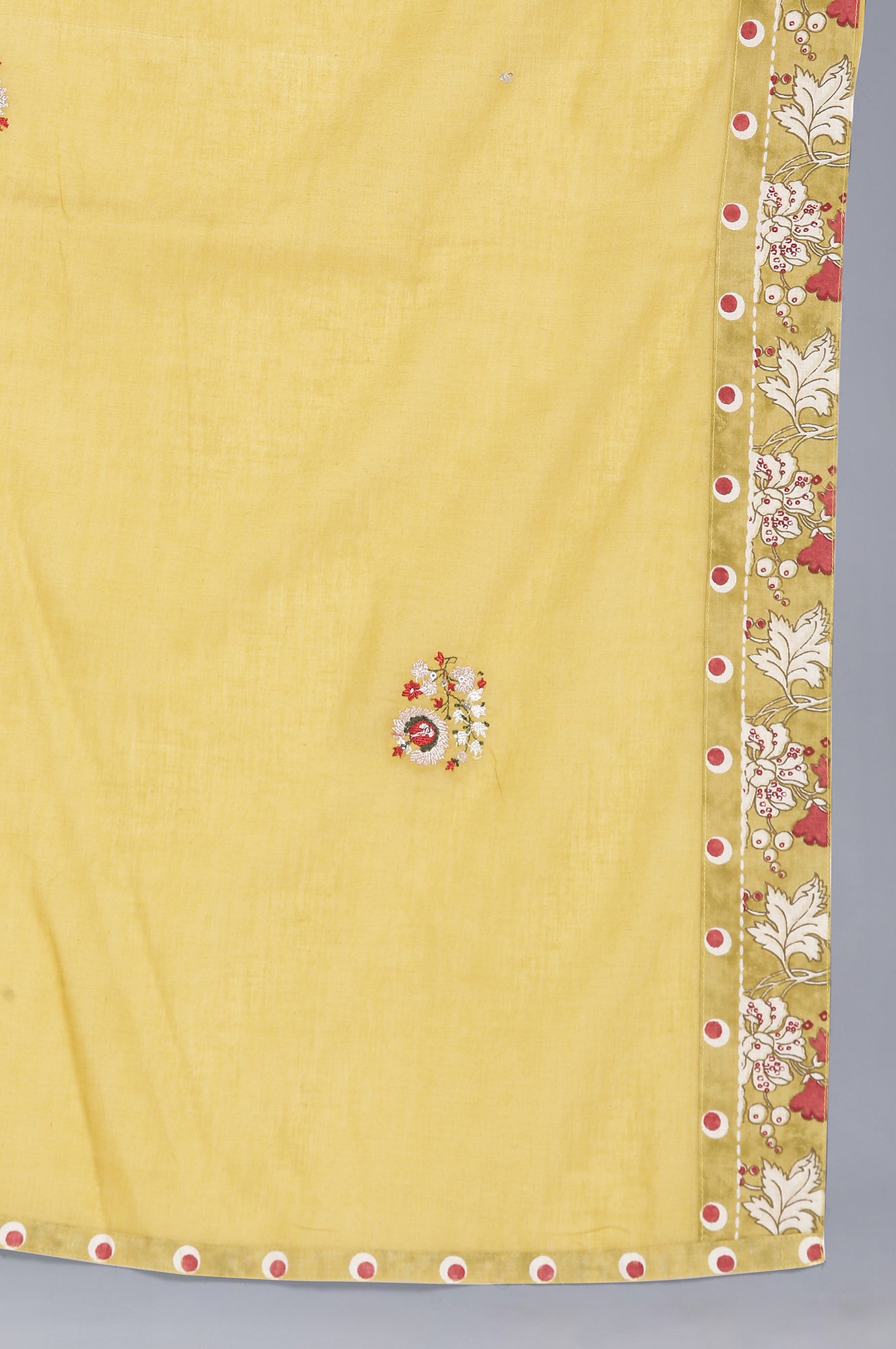 Yellow Green Embroidered Drape