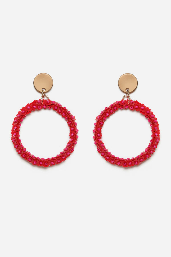 Red Handcrafted Beads Danglers