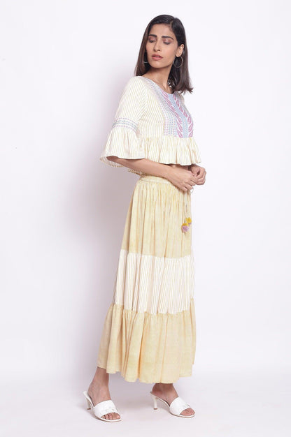 Bright Yellow Boho Top- Tiered Skirt - wforwoman