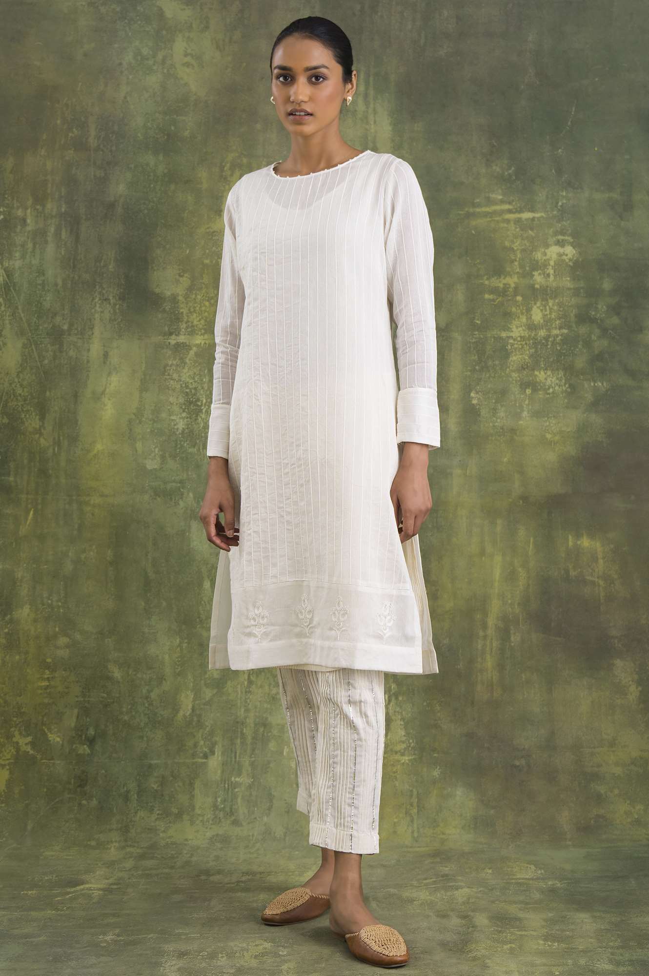 Ecru Cotton Silk kurta