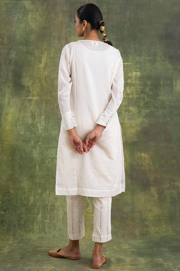 Ecru Cotton Silk kurta