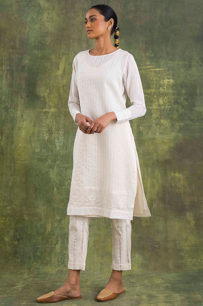 Ecru Cotton Silk kurta