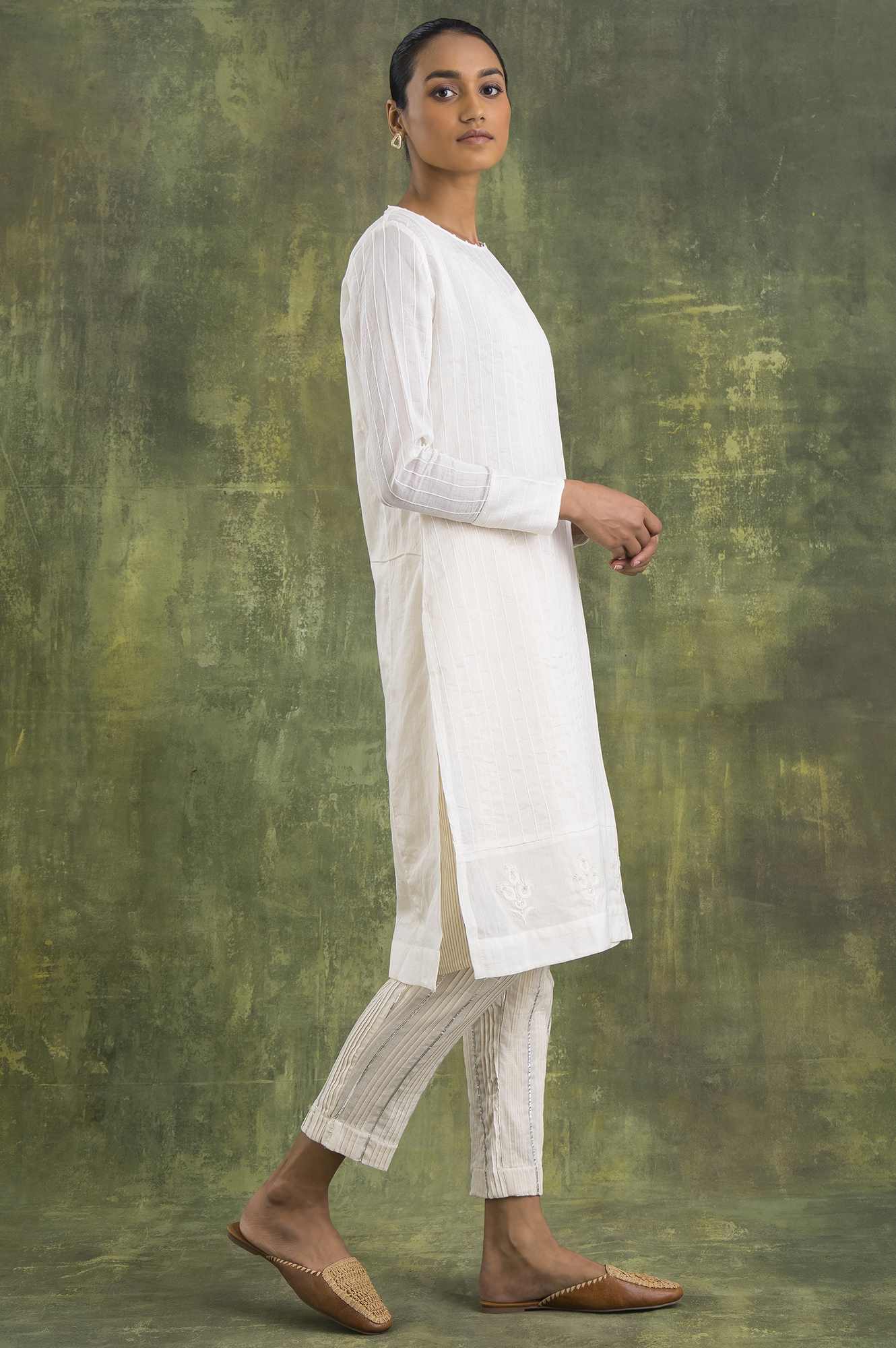 Ecru Cotton Silk kurta