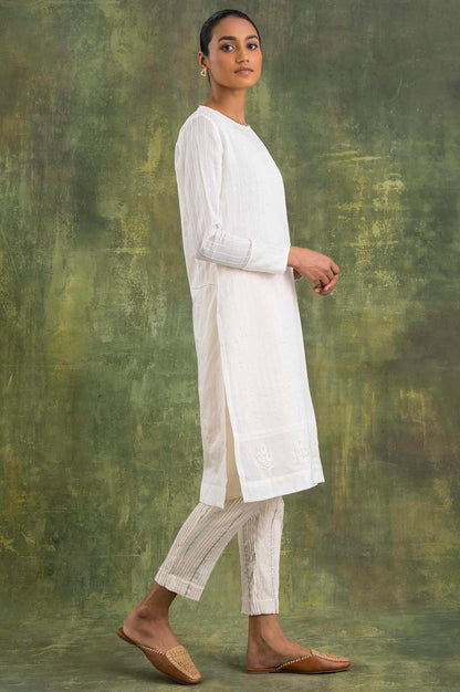 Ecru Cotton Silk kurta