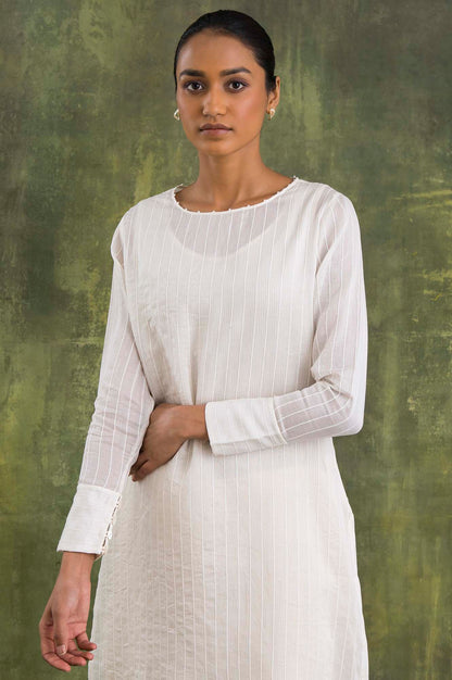 Ecru Cotton Silk kurta