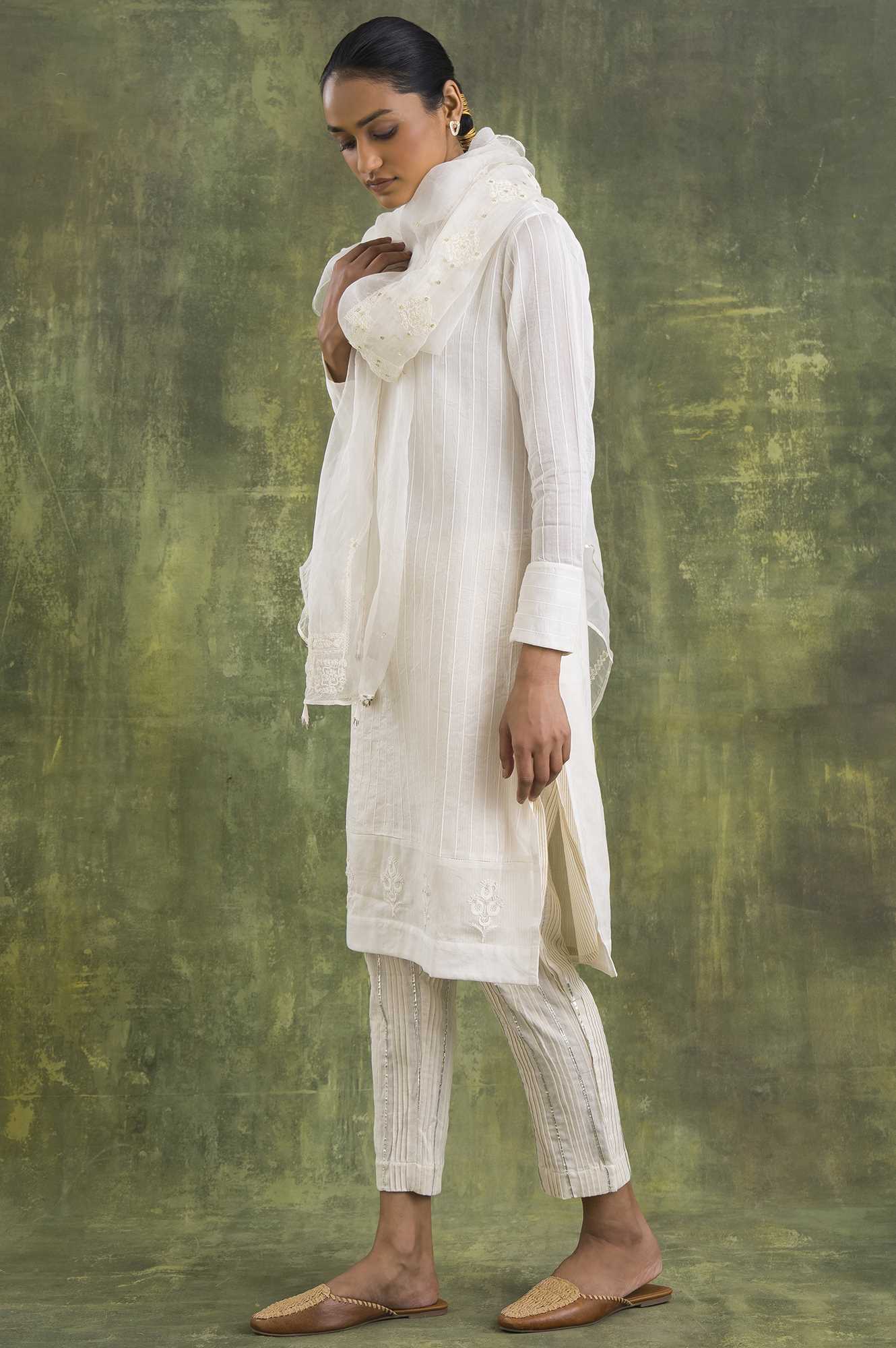 Ecru Cotton Silk kurta