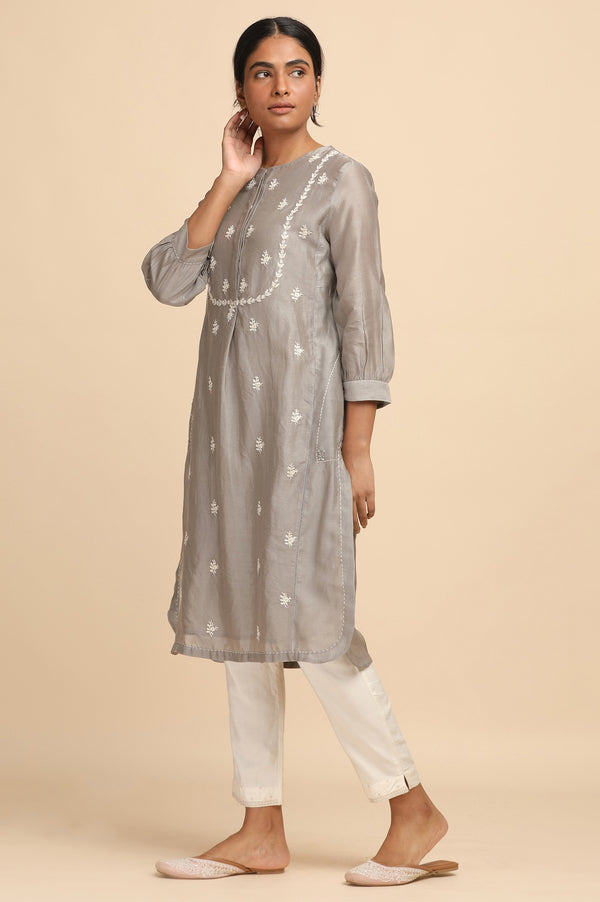 Light Grey Chikankari kurta