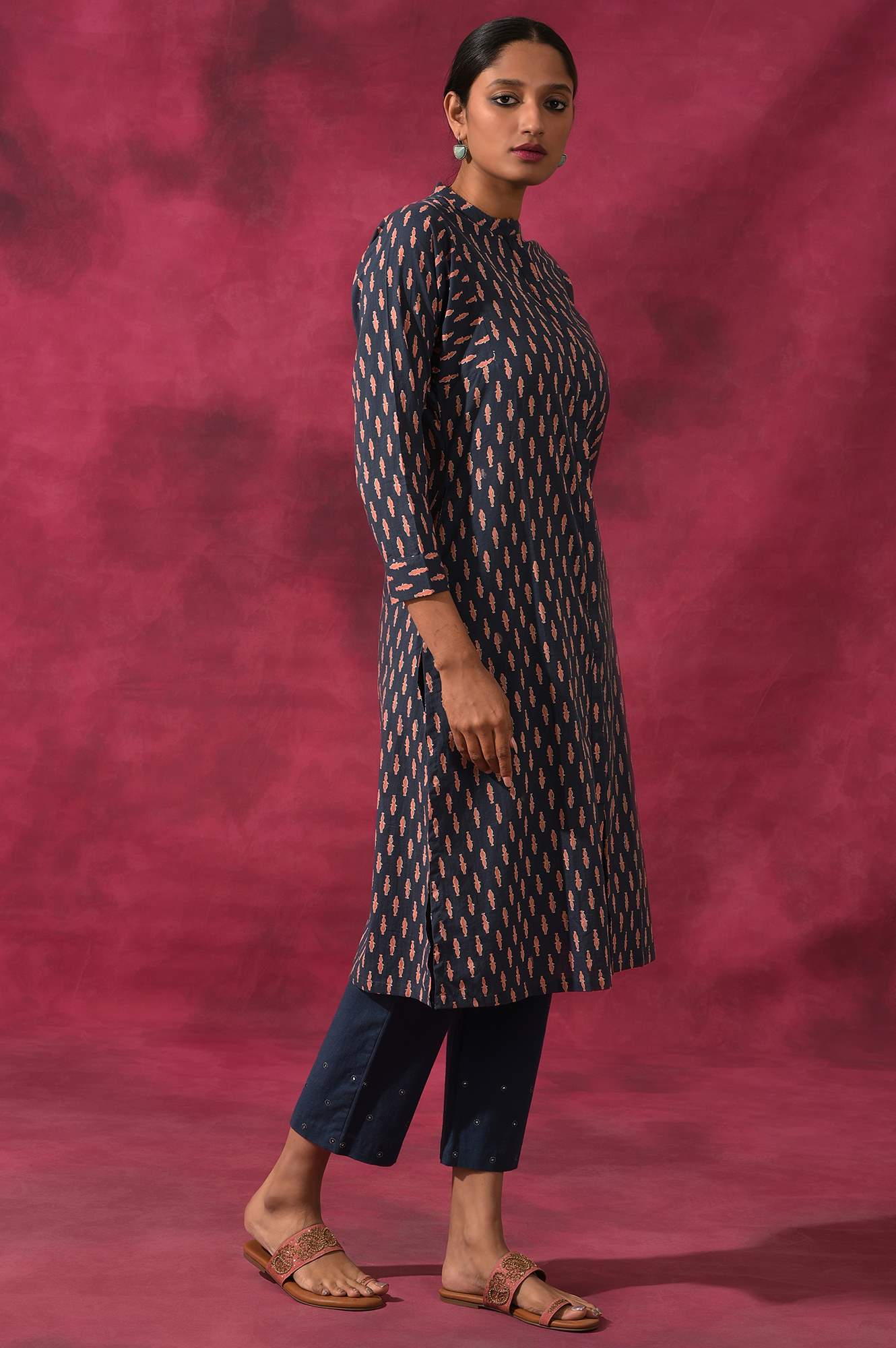 block print shirt dress Oliphant Shirt Dress Maxi