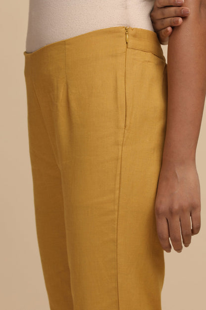 Mustard Solid Slim Pants