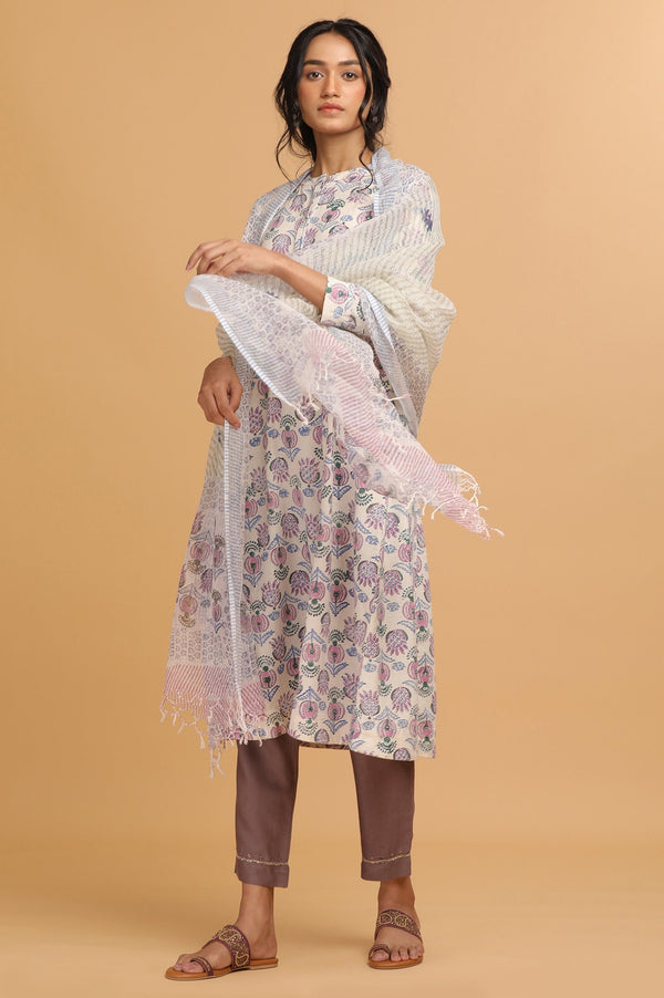 Light Purple Solid Slim Pants