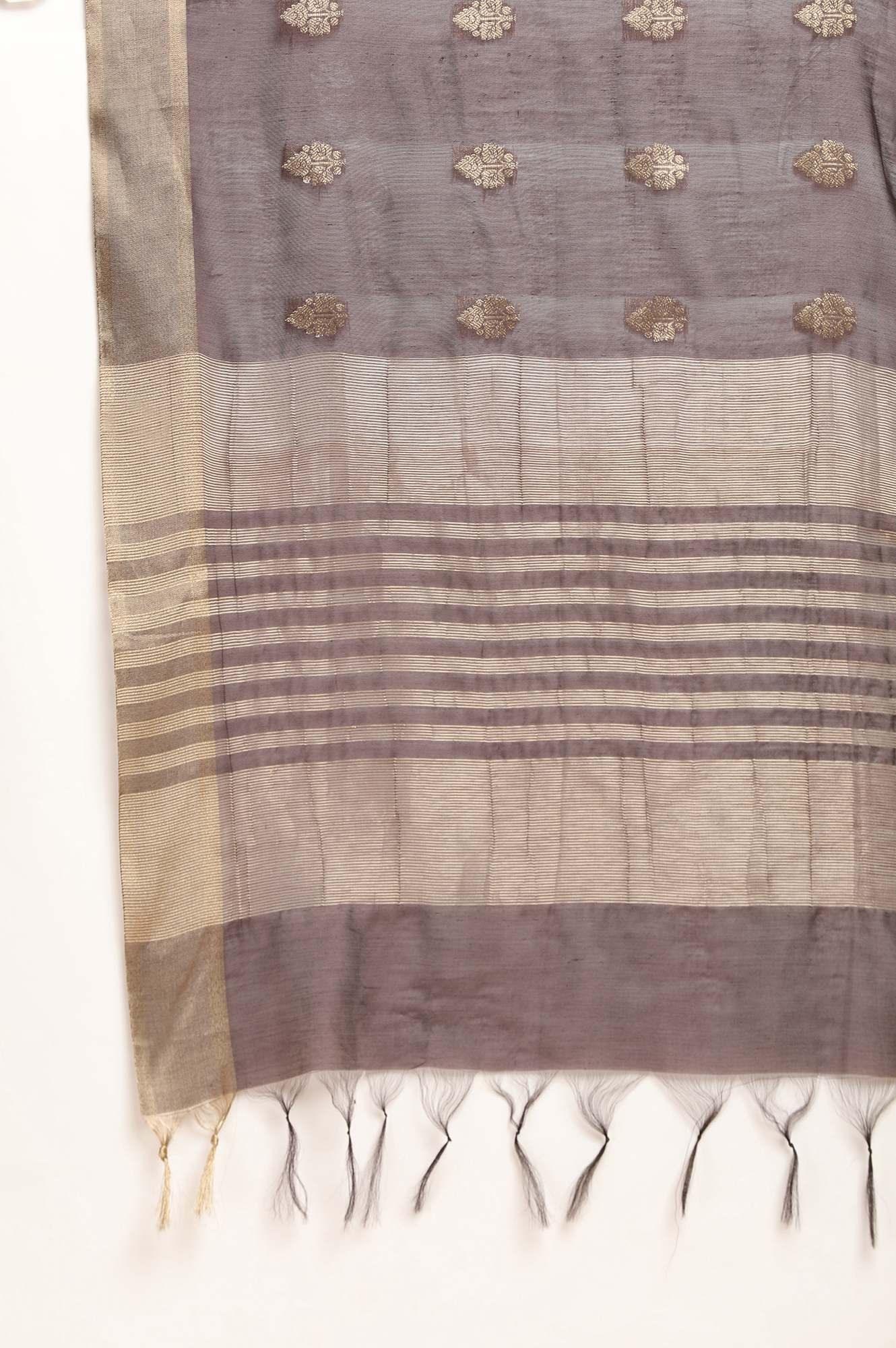 Dark Brown Booti jacquard Drape - wforwoman