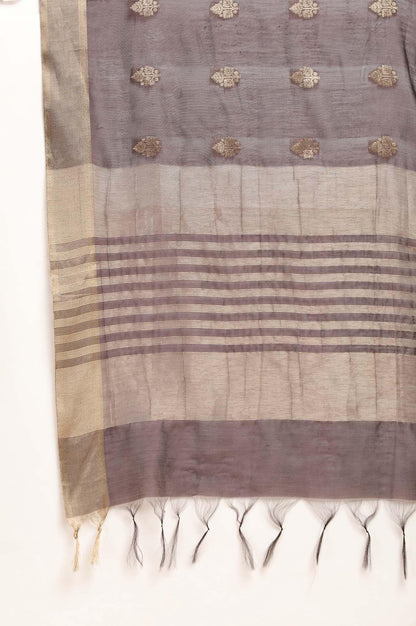 Dark Brown Booti jacquard Drape - wforwoman