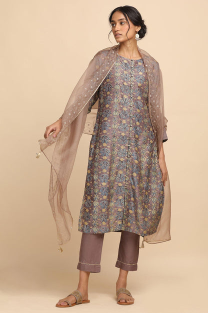 Light Grey Silk Organza Drape - wforwoman