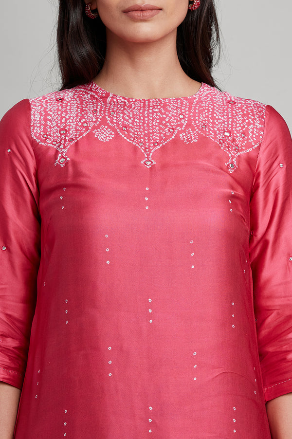 Pink Modal Satin kurta