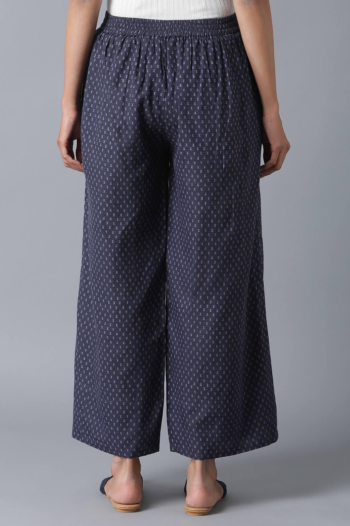 Indigo Printed Flared Parallel Pants - wforwoman