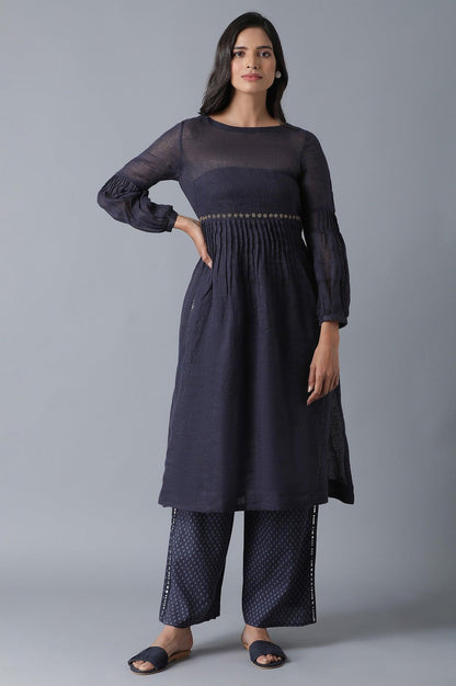 Indigo Printed Flared Parallel Pants - wforwoman