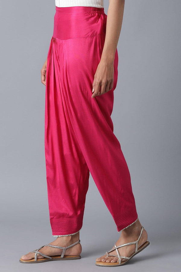 Dark Pink Solid Salwar Pants