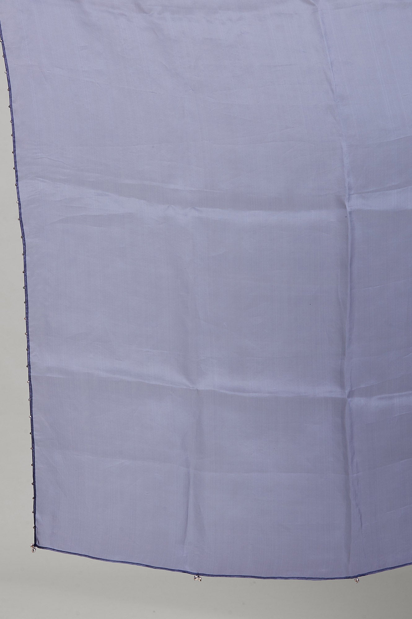 Blue Short kurta-Crinkled Skirt-Organza Drape Set