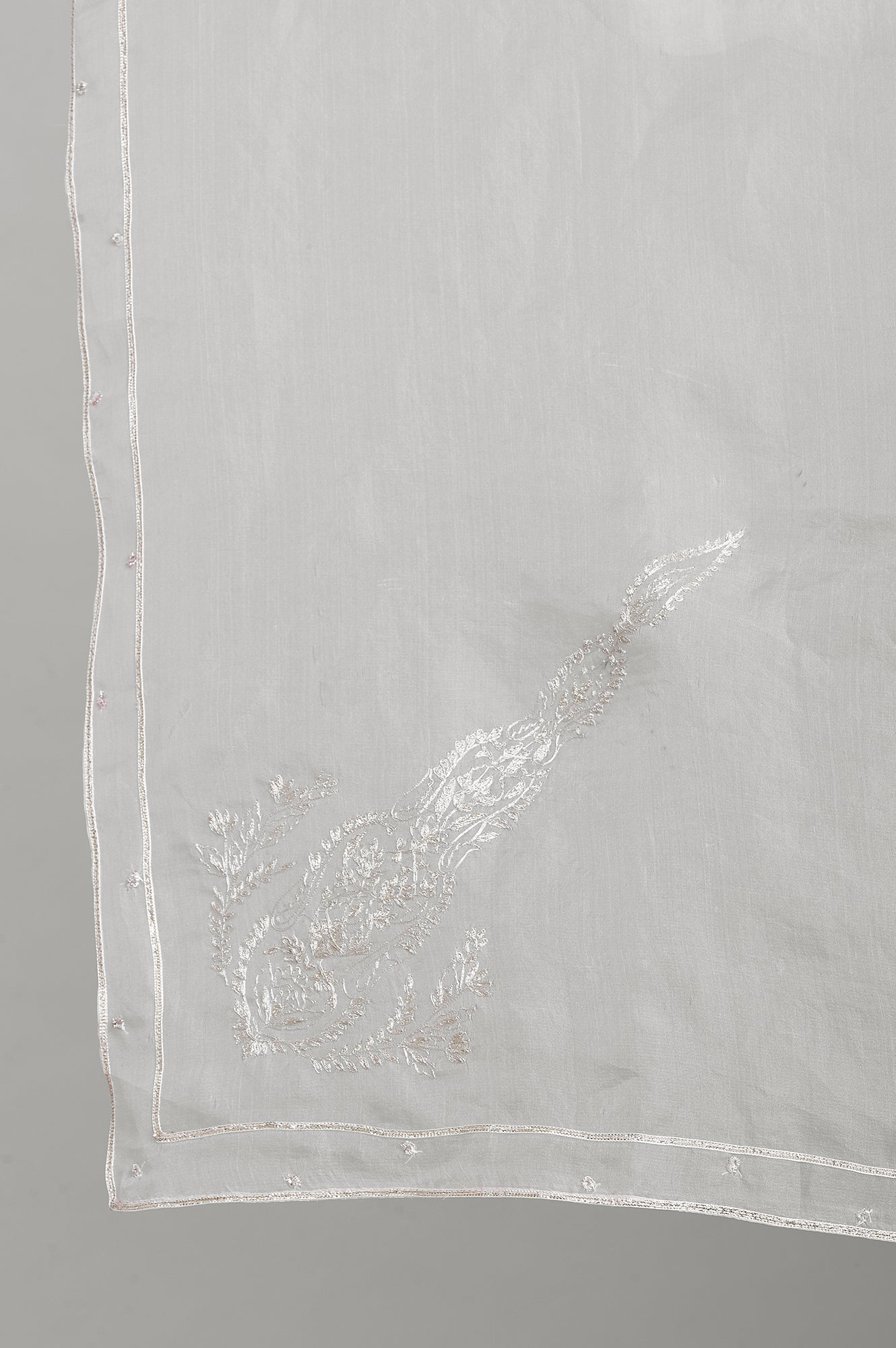 Ligh Pink Chanderi Crop Top-Skirt-Drape Set