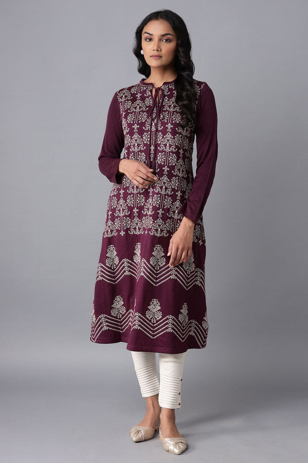 Purple Winter kurta