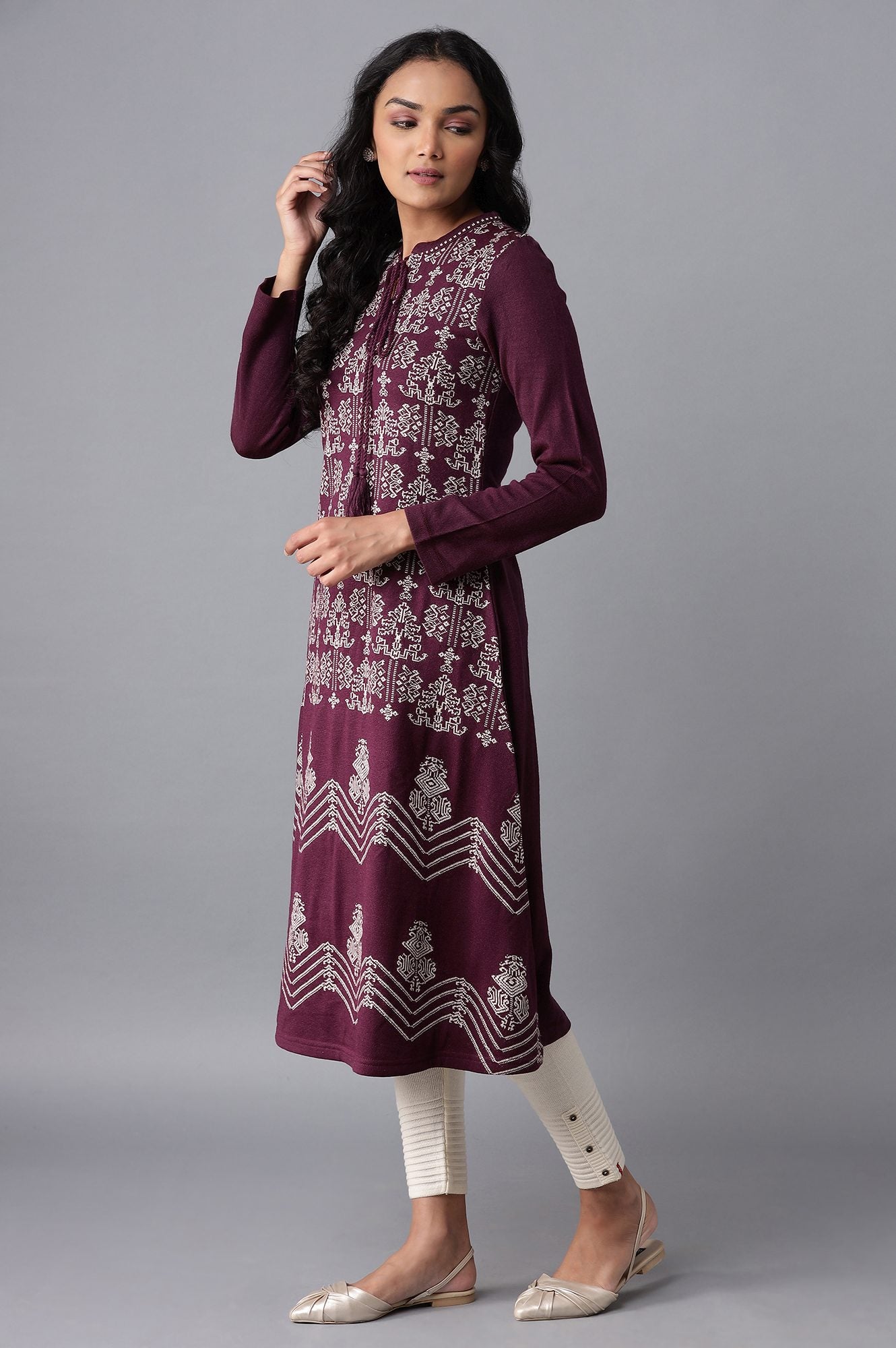 Purple Winter kurta