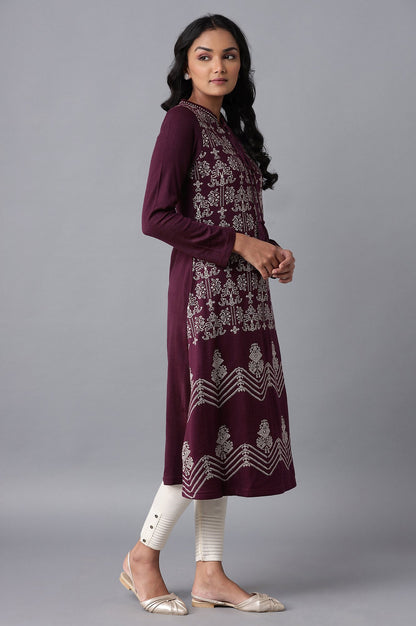 Purple Winter kurta