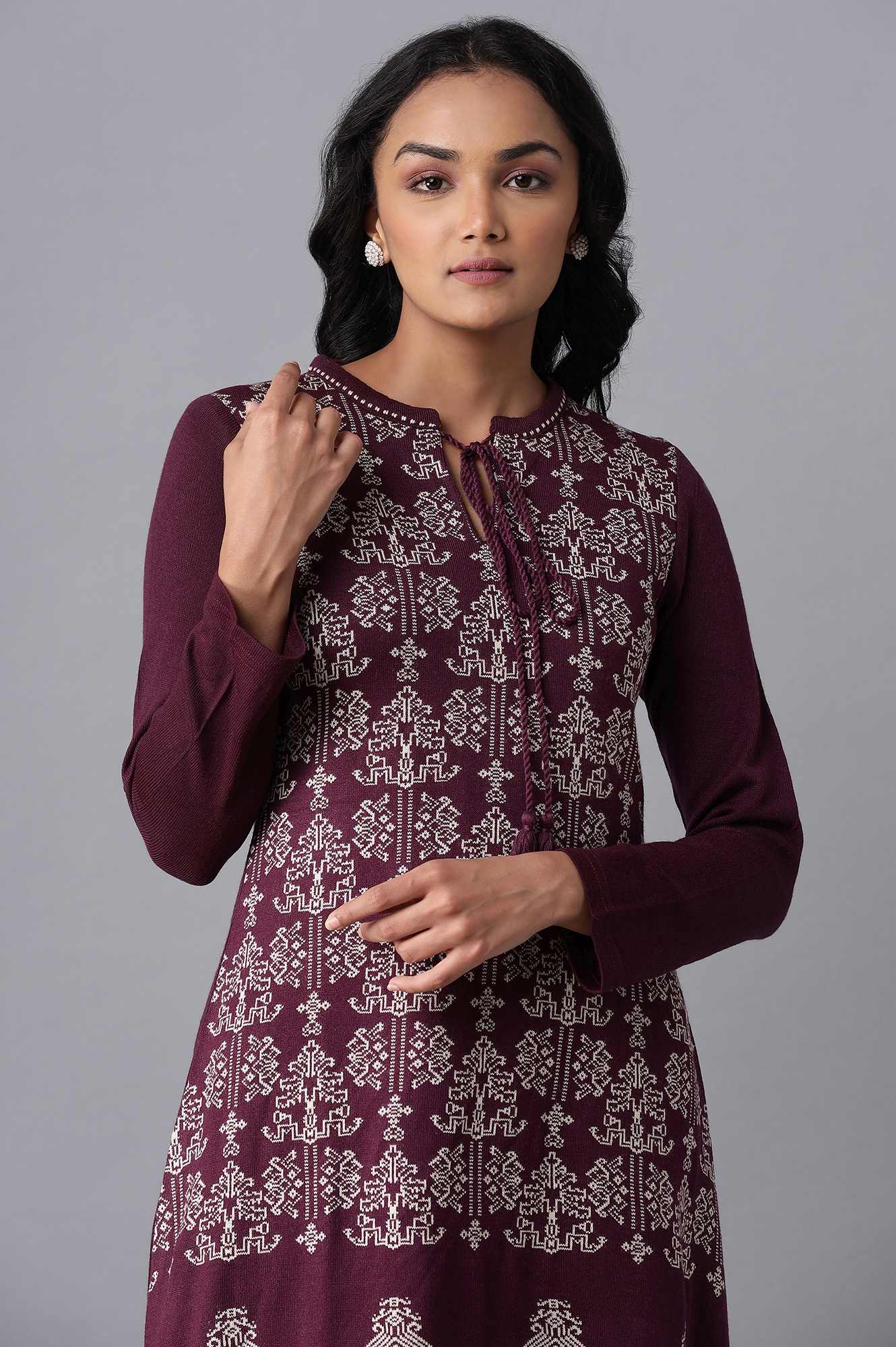 Purple Winter kurta