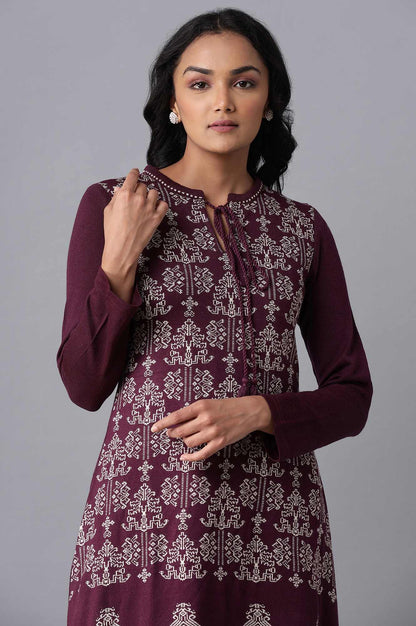 Purple Winter kurta