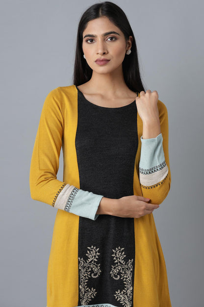 Light Green Colour Block kurta - wforwoman