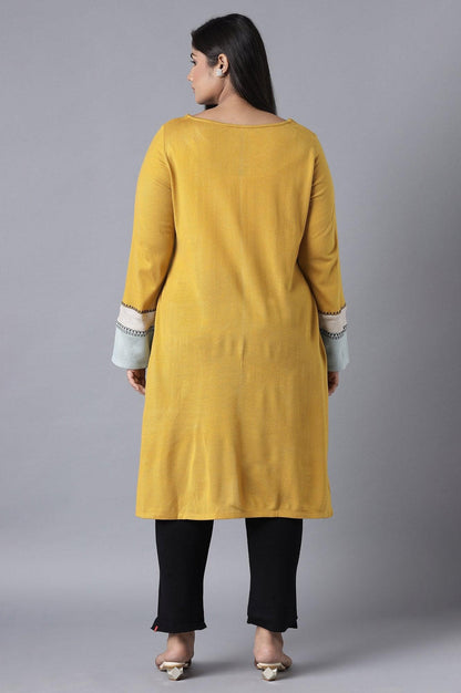 Light Green Colour Block kurta - wforwoman