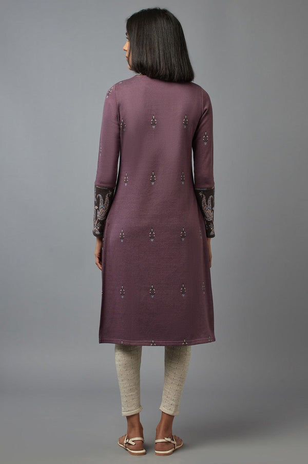 Purple Paisley Winter kurta