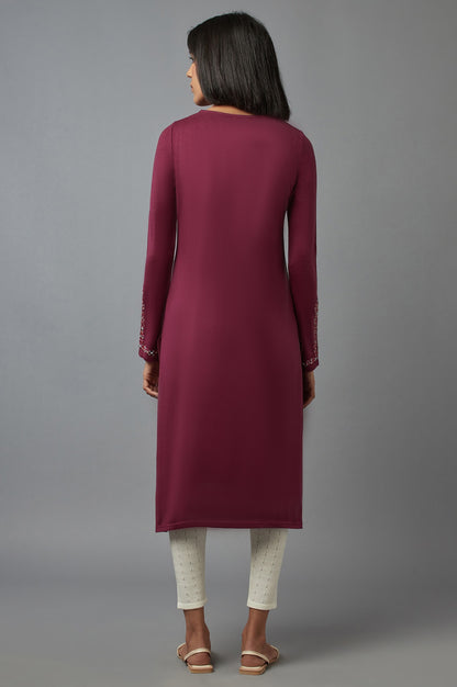 Purple Embroidered kurta