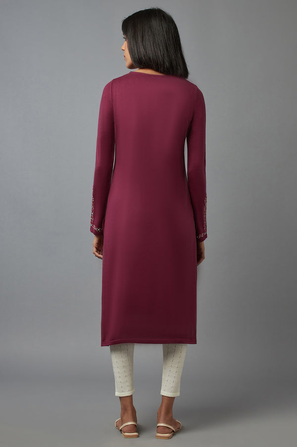 Purple Embroidered kurta