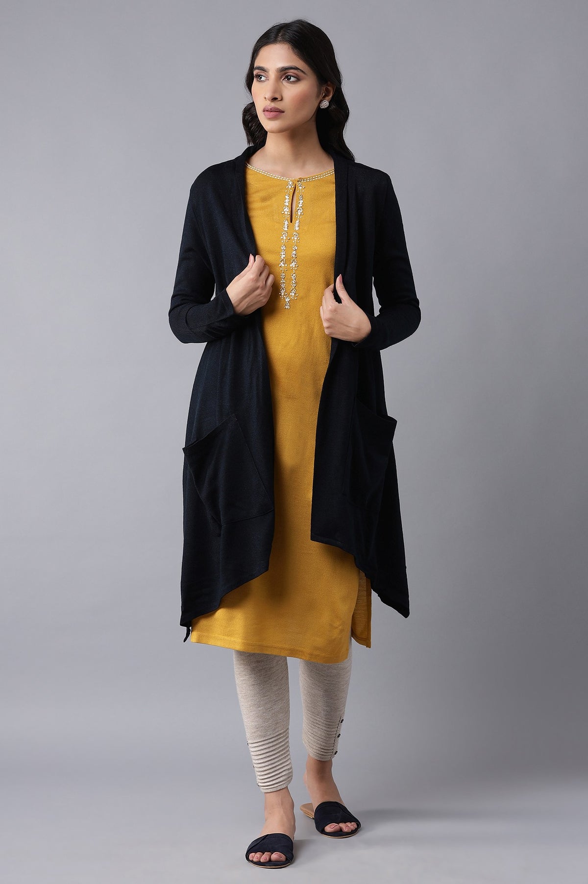 Blue Soft Acrylic Cardigan - WG
