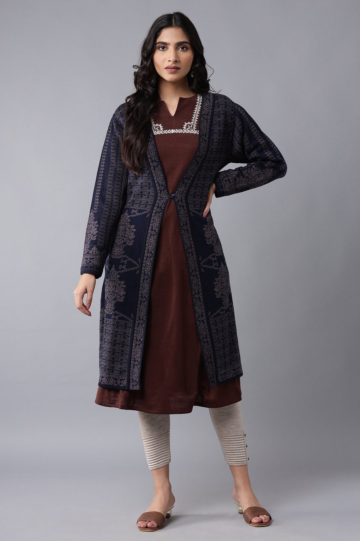 Navy Reversible Cardigan - S