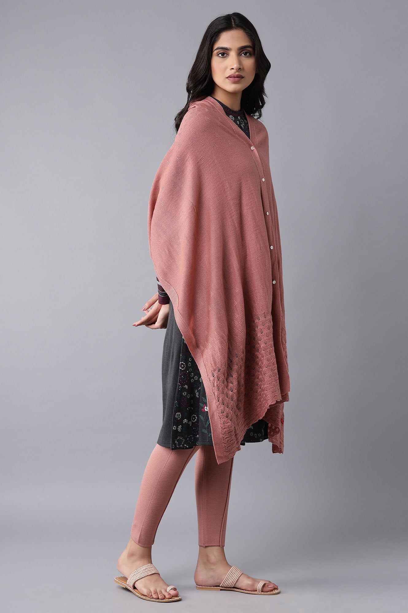 Pink A-line Poncho